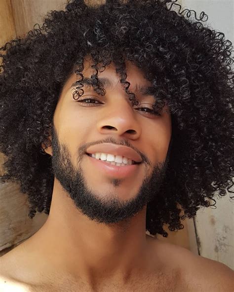 black mens long curly hair